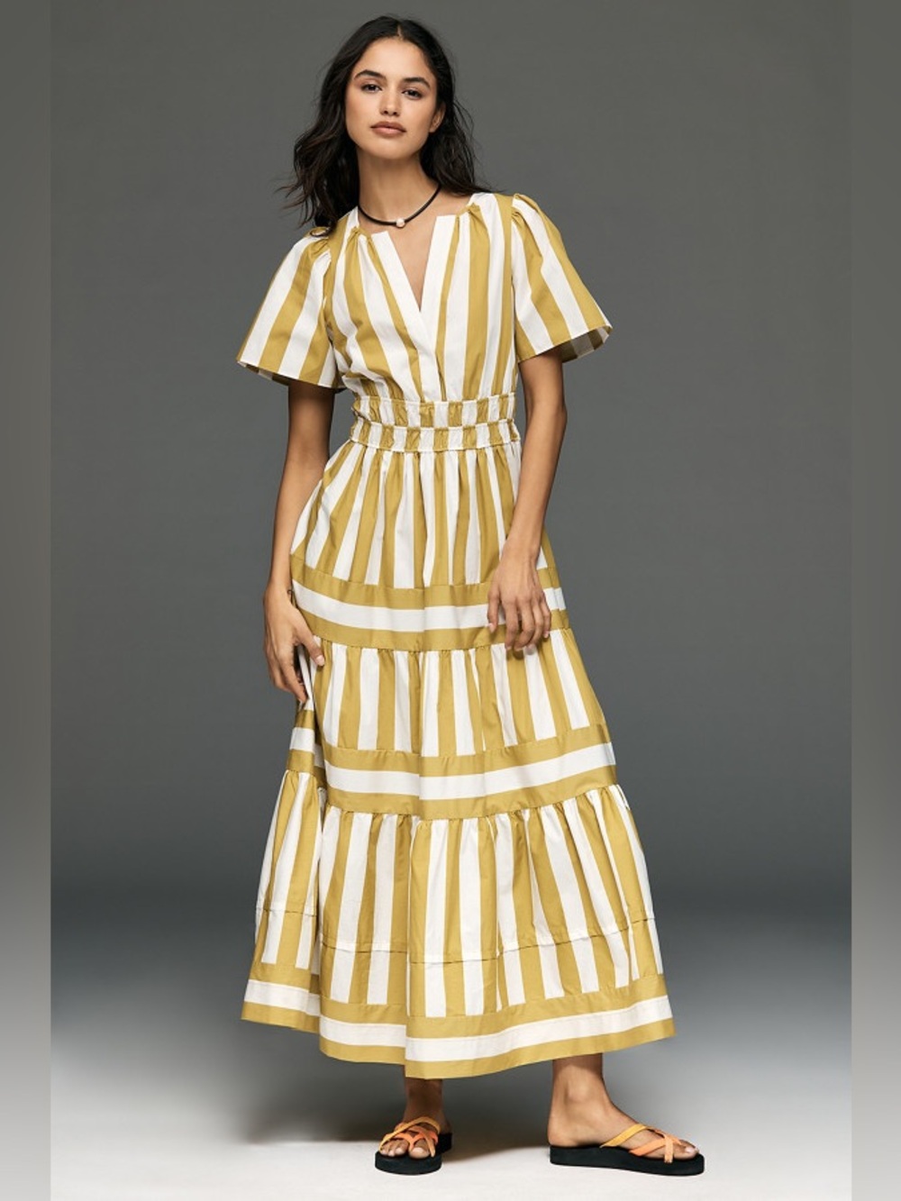 Anthropologie Somerset Maxi Dress (Ivory Stripe)